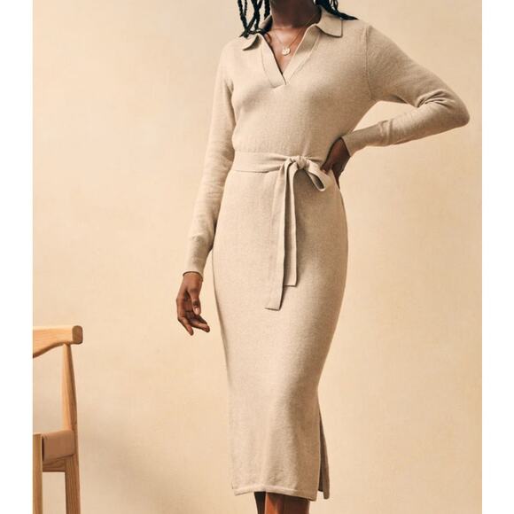 Faherty Dresses & Skirts - Faherty Jackson Sweater Dress Tan Oatmeal Long Sweater XL